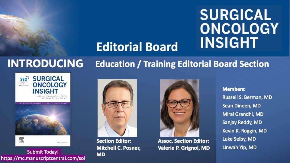 Surgical Oncology Insight (@surgoncinsight) on Twitter photo Intro <a href="/SurgOncInsight/">Surgical Oncology Insight</a> EdBoard #Education_Training section SE Dr M Posner, Assoc SE Dr V Grignol. Members: <a href="/bermar01/">Russell S. Berman</a>, Dr S Dineen, <a href="/MiralGrandhiMD/">Miral Sadaria Grandhi</a>, <a href="/SanjaySReddy/">Sanjay S. Reddy</a>, <a href="/K_Roggin/">Kevin Roggin MD</a>, <a href="/LVSelbs/">Luke V. Selby MD MS FACS</a>, Dr L Yip. Editor
<a href="/skmaithel/">Shishir K. Maithel</a>. #SOI_EdBrd . Submit: ow.ly/YU3550QA1Py Intro <a href="/SurgOncInsight/">Surgical Oncology Insight</a> EdBoard #Education_Training section SE Dr M Posner, Assoc SE Dr V Grignol. Members: <a href="/bermar01/">Russell S. Berman</a>, Dr S Dineen, <a href="/MiralGrandhiMD/">Miral Sadaria Grandhi</a>, <a href="/SanjaySReddy/">Sanjay S. Reddy</a>, <a href="/K_Roggin/">Kevin Roggin MD</a>, <a href="/LVSelbs/">Luke V. Selby MD MS FACS</a>, Dr L Yip. Editor
<a href="/skmaithel/">Shishir K. Maithel</a>. #SOI_EdBrd . Submit: ow.ly/YU3550QA1Py