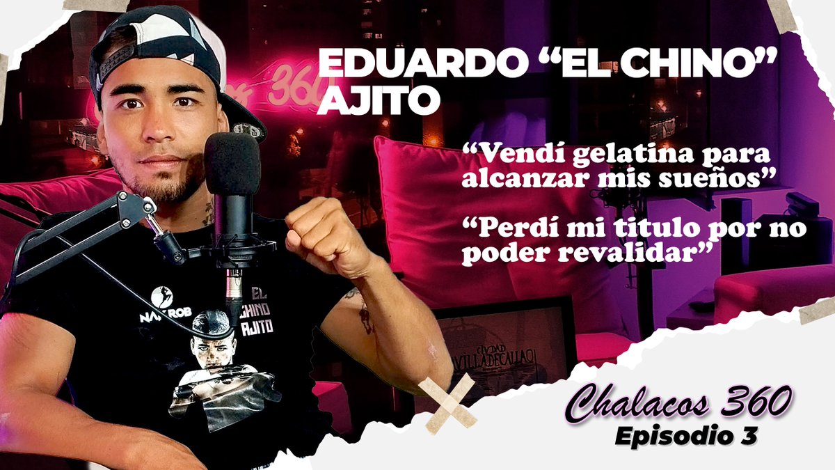#HOY 🚨
Eduardo "El Chino" Ajito nos da detalles de su carrera y su futuro como boxeador profesional.

Una entrevista que ningún #chalaco se puede perder.

Desde las 10:00pm por nuestro canal de YouTube
Suscríbete y activa notificaciones aquí:
youtube.com/@chalacos360