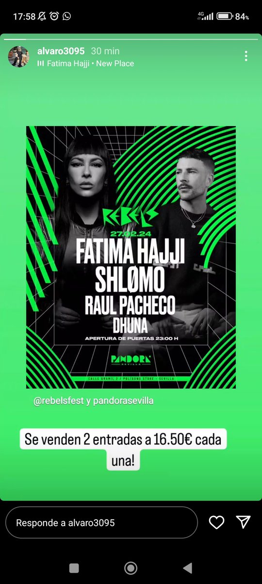 Se venden 2 entradas para fatima hajji y shlomo para el 27.02.24!!

#fatimahajji #slhomo #entrada