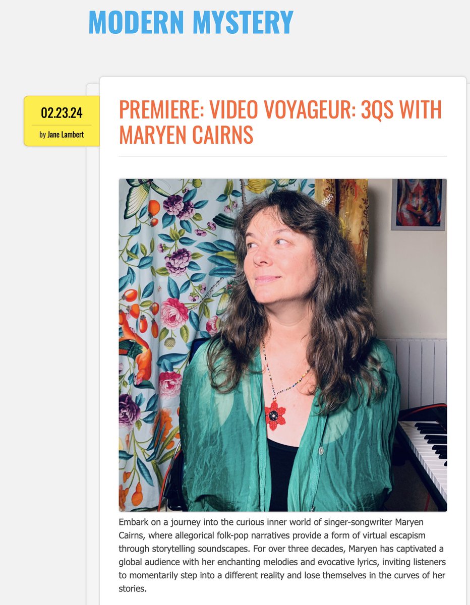 PREMIERE: Video Voyageur: 3Qs with Maryen Cairns modernmysteryblog.com/2024/02/23/pre…