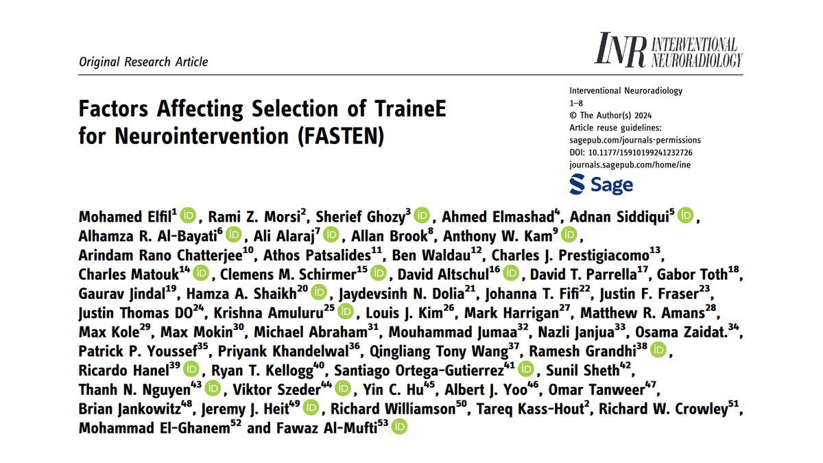 Glad to be part of this work; a valuable guide to anyone interested in the field @INR_WFITN . A direct input from fellowship directors! bit.ly/3OWnPYR Special thanks to Dr.@almuftifawaz for his mentorship and to @MohamedElfilMD and @DrRamiMorsi for their great efforts!