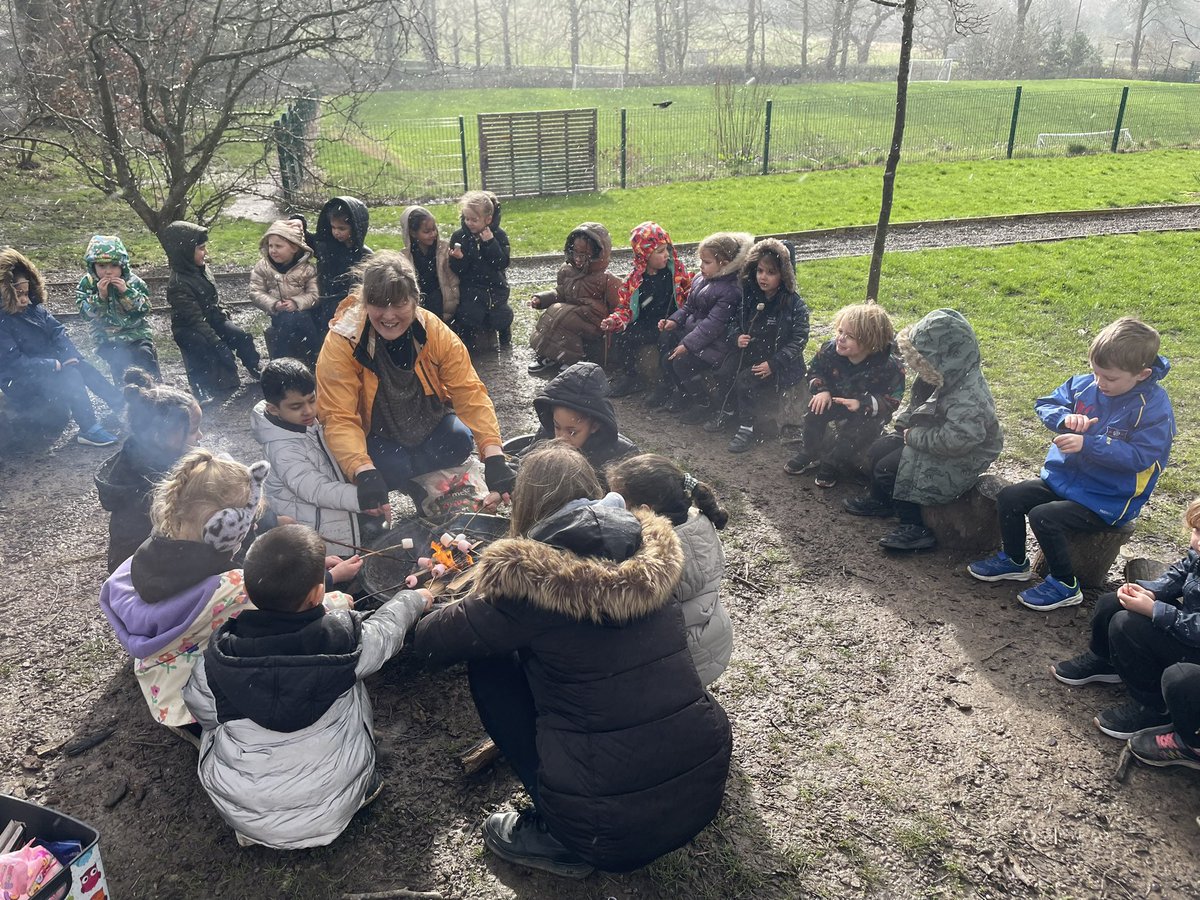Rain or shine we still love being in the outdoors - happy Forest School Friday! 🌳🌧️☀️🔥 #weareroundhay #eyfs #playislearning #outdoorlearning #forestschool