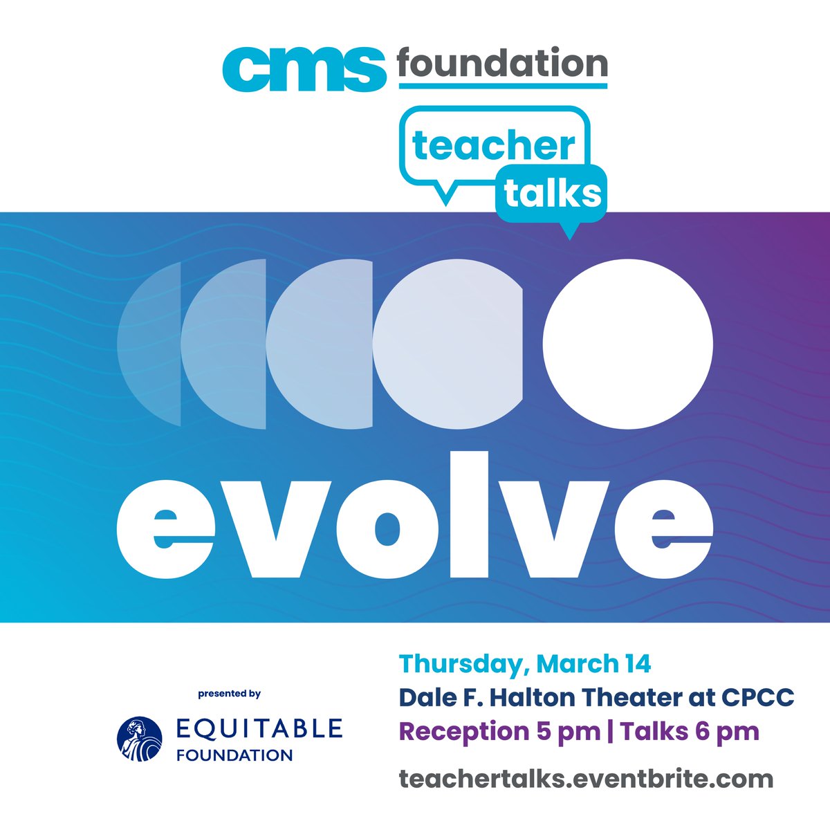 It’s that time of year! Join us for Teacher Talks 2024: Evolve. On March 14, four incredible <a href="/CharMeckSchools/">Charlotte-Mecklenburg Schools</a> teachers will take the stage with powerful messages that will inspire, challenge, &amp; ultimately, change you. Evolve with us...

Grab your tickets: teachertalks.eventbrite.com