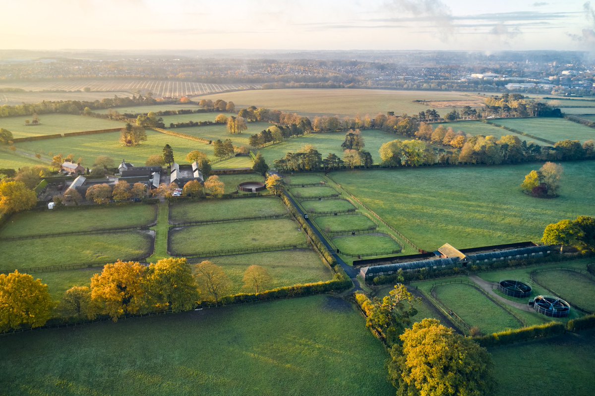 Aerial views of Barton Stud and its captivating landscape 🐎 #BartonStud #HorseRacing #Horse