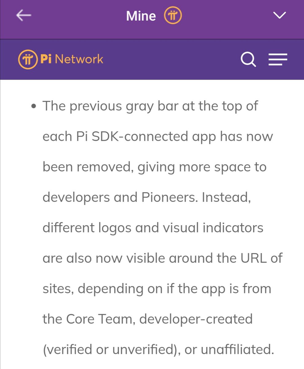 nonymoushack's tweet photo. First, the gray bar was always visible while using the browser, regardless of whether the application was connected to the SDK or not. And now it's all white and more prominent.
#SDK #Logo #VisualIndicators #Browser #Web3 #Crypto #Blockchain #PiNetwork https://t.co/OCt62x3pAz