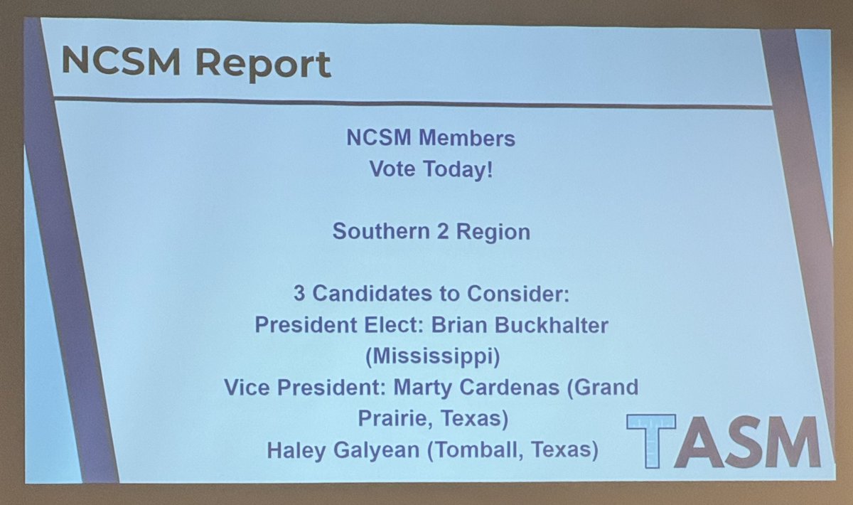 DaveSurdovel's tweet image. Here are all of the nominees for @MathLeaders President Elect, Vice President, and Treasurer as well as @MathEdLeaders President and Vice President - good luck to all! #TASMtalk