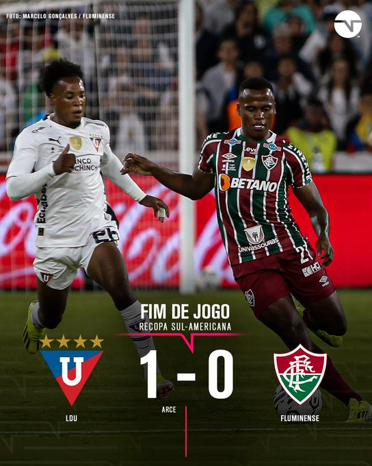 maycom1981's tweet photo. DEU LDU NO JOGO DE IDA DA RECOPA SUL-AMERICANA!
A LDU, em casa, venceu o Fluminense por 1 a 0. O Fluminense vai tentar reverter o placar no Maracanã dia 29 de fevereiro.
#LDUxFLU #RecopaSudamericana #Recopa2024 https://t.co/RbX6cVf5Wf
