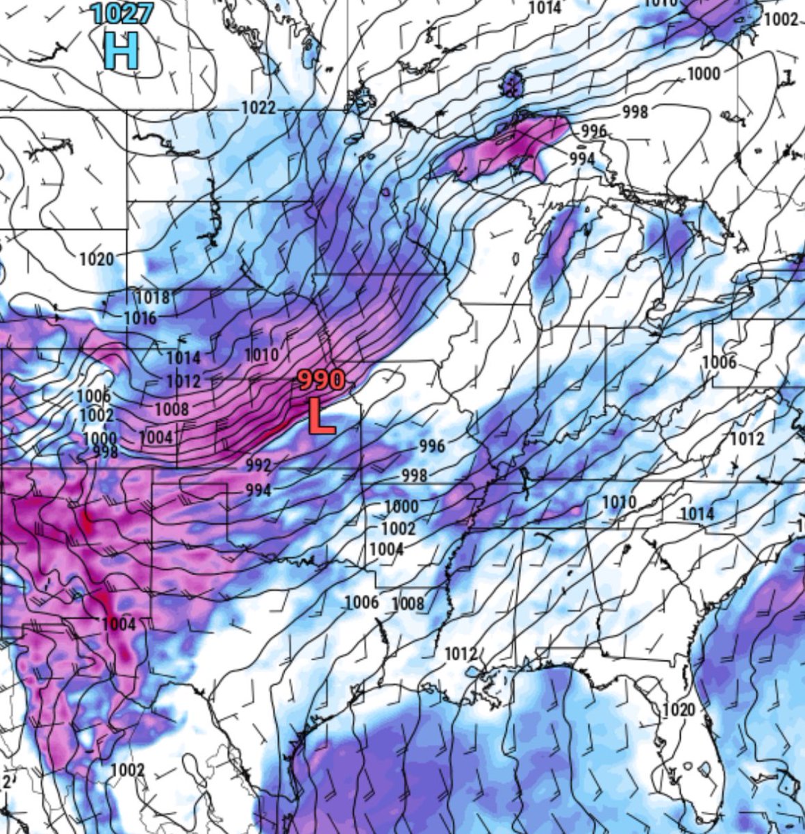 marcusreynold19's tweet photo. This is probably the most banana’d of a banana low I‘ve seen, while there’s still time for things to change I’d be hard pressed to see anyway to get sig severe next Tues-Wed https://t.co/vdJk1F68B0