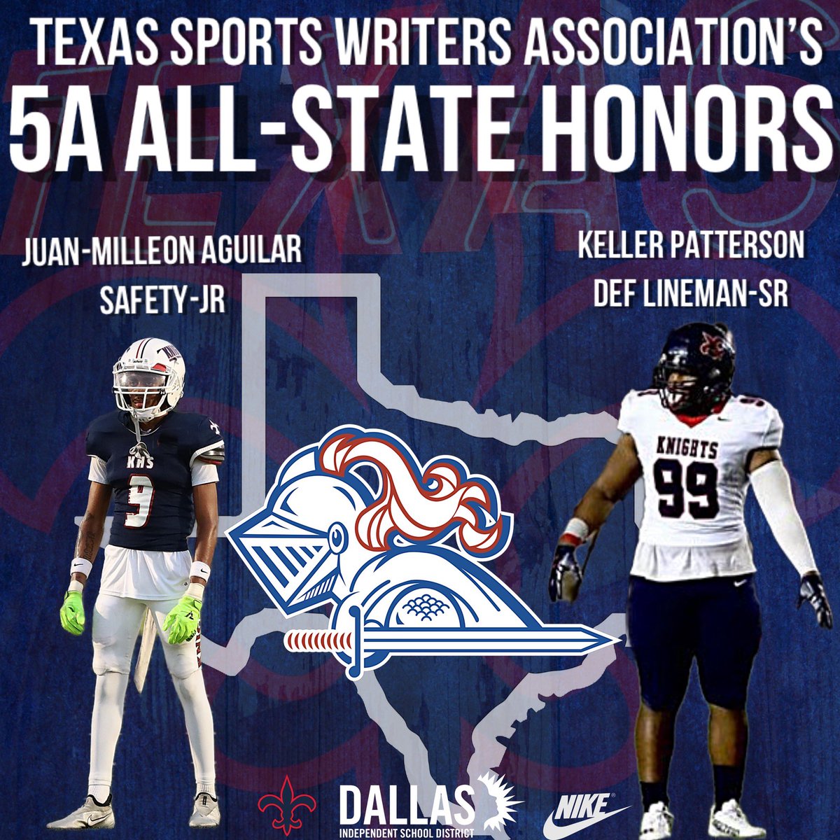 Congratulations to <a href="/xjuanmillx/">Juan-Milleon Aguilar🪤</a> and <a href="/KellerP63/">Keller Patterson</a> for being honored as some of the best  football players in the GREAT STATE OF TEXAS!! <a href="/CoachBam16/">Bam Harrison</a> <a href="/CoachCulton/">Montiese Culton Sr., M.Ed</a> <a href="/TxAlpha06/">Coach Batty 🤙🚂 ❄️</a>
