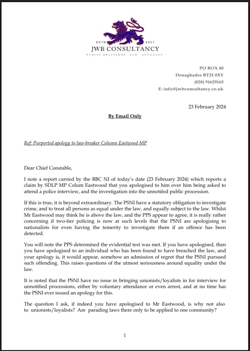 Jamie Bryson tweet media