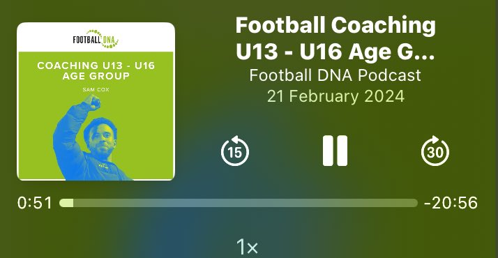 ben_andreos's tweet photo. A great listen @footballdna_ to @TheSamCox really enjoyable and took bits from it. Technique is currency. ⚽️⚽️#podcast #coaching #technique #FootballDNA https://t.co/G6aKPyjDK3