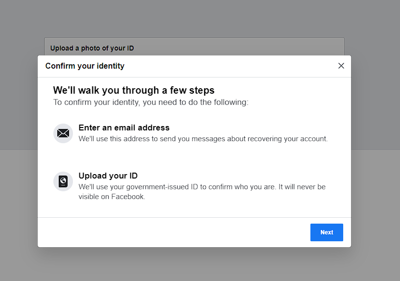xboxmoonknight's tweet photo. No way in hell @facebook @Meta am I going to upload gov issued id to prove I am who I am when the email associated was NEVER setup in facebook. All I want is to remove this account that has my associated email and no way to contact anyone #nohelpavailable https://t.co/aoJx9HTesM