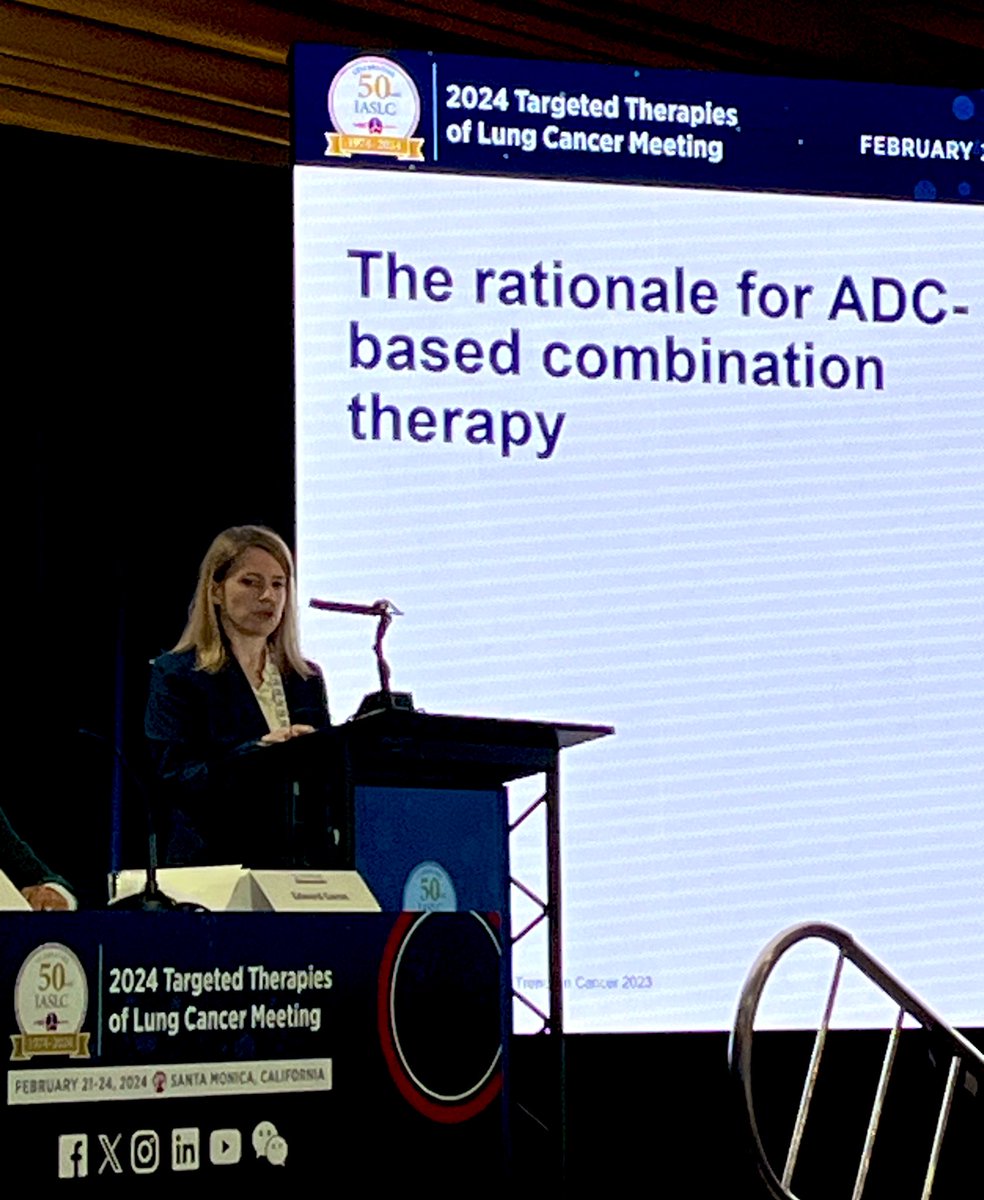 Clear and compelling talk by rising star Dr. @alissajcooper about the future of ADCs in #lungcancer—novel ADC constructs, and combining ADCs with immunotherapy. #TTLC24 @IASLC @MGH_WiO @MSKCancerCenter