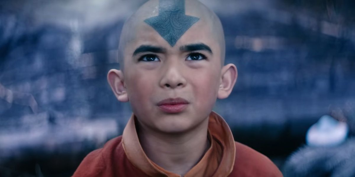 Aang just learned all his friends and family were brutally murdered and his entire race were the victims of genocide.
Katara: "Hey, are you okay?"
Aang: "100 years, all my friends, everyone I know, they're all gone."
Katara: "Um, I'm sorry"

Genius writing