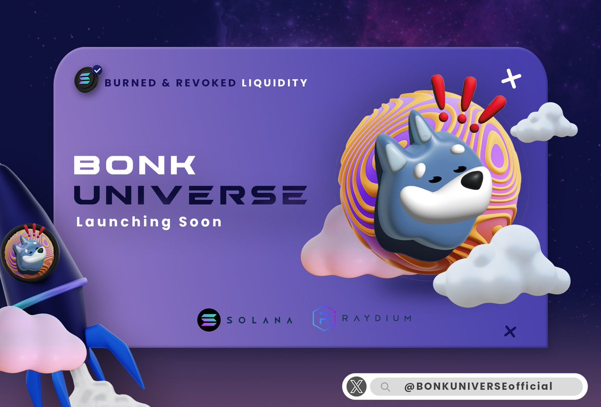 lamb_token's tweet photo. @RuneCrypto_ ‼️ NOW LAUNCHING ON SOLANA ‼️

🚀SECURE THE GROUND, and HOLD YOUR BAGS.🔥

🐶 #BONKUNIVERSE 🌌
@Bonkuni_sol

#MEMECOIN #GEM #CRYPTO #NEWCOIN https://t.co/kBBFLu2eMw