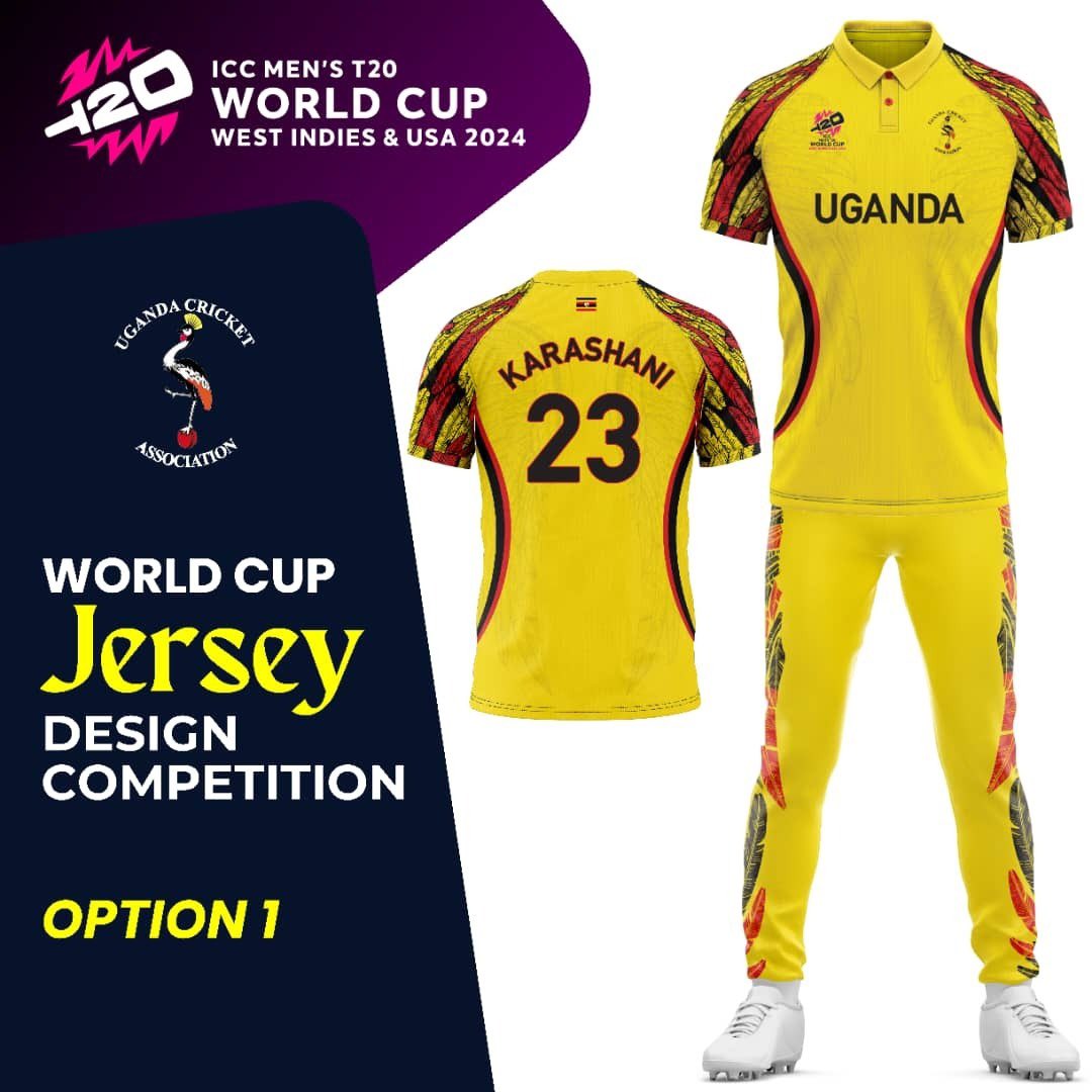 NBSportUg's tweet photo. .@CricketUganda earlier this year put $1000 up for grabs for whoever designed  a jersey for the Uganda Cricket Cranes to be used during the World Cup. 

Today, we display  the finalists for the prize.

Which option do you vote for?

#NBSportThisEvening | #NBSportUpdates https://t.co/vuD83VwCUw