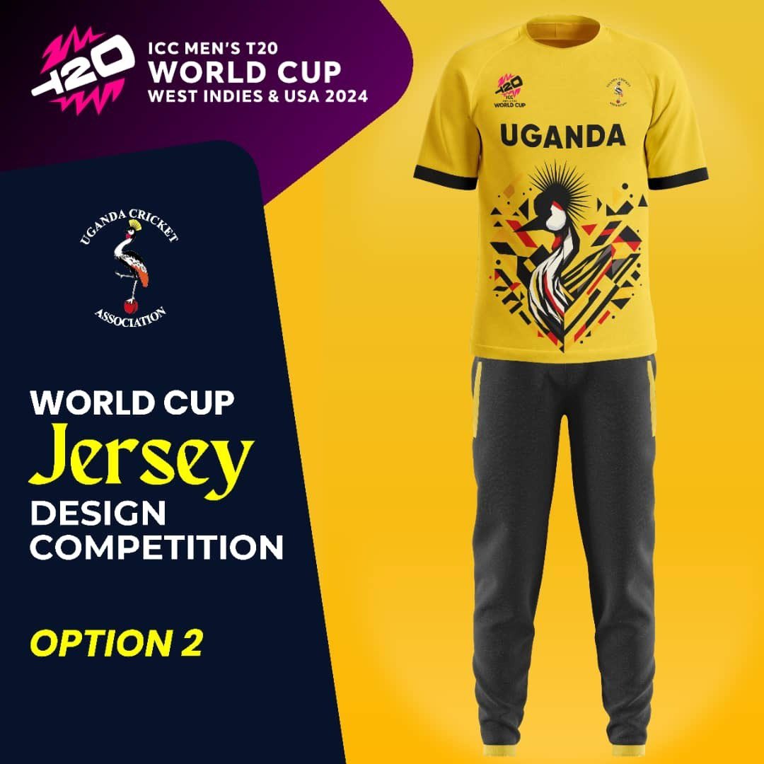 NBSportUg's tweet photo. .@CricketUganda earlier this year put $1000 up for grabs for whoever designed  a jersey for the Uganda Cricket Cranes to be used during the World Cup. 

Today, we display  the finalists for the prize.

Which option do you vote for?

#NBSportThisEvening | #NBSportUpdates https://t.co/vuD83VwCUw