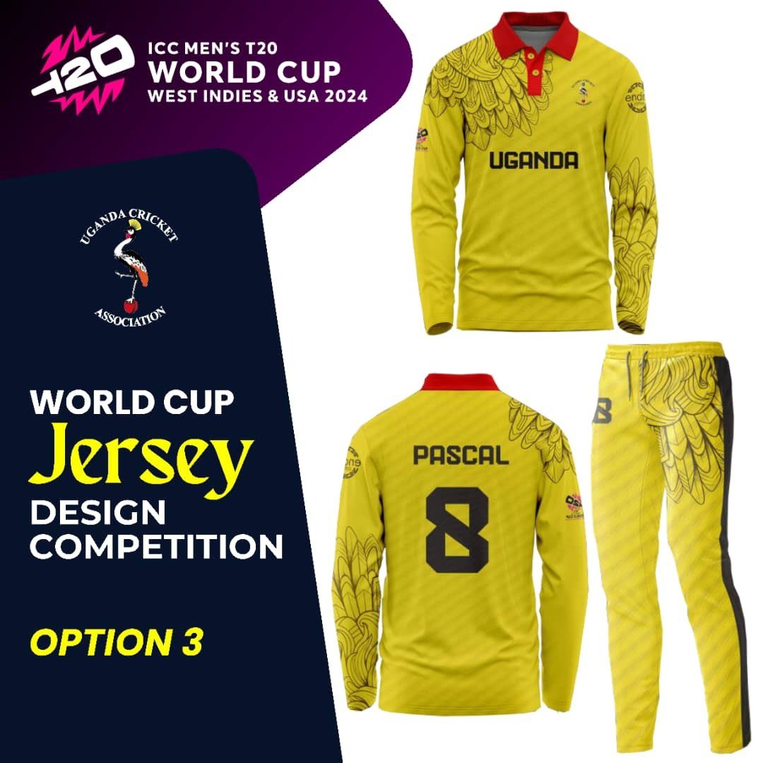 NBSportUg's tweet photo. .@CricketUganda earlier this year put $1000 up for grabs for whoever designed  a jersey for the Uganda Cricket Cranes to be used during the World Cup. 

Today, we display  the finalists for the prize.

Which option do you vote for?

#NBSportThisEvening | #NBSportUpdates https://t.co/vuD83VwCUw