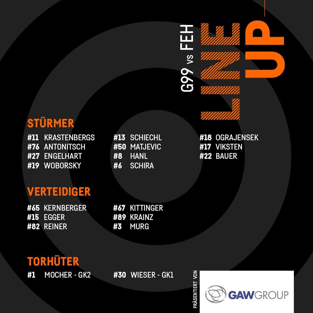 For the last time this season 🔥 

Here’s your line up! 

Face Off: 19:15

💻 Livestream: live.ice.hockey
❌No live ticker