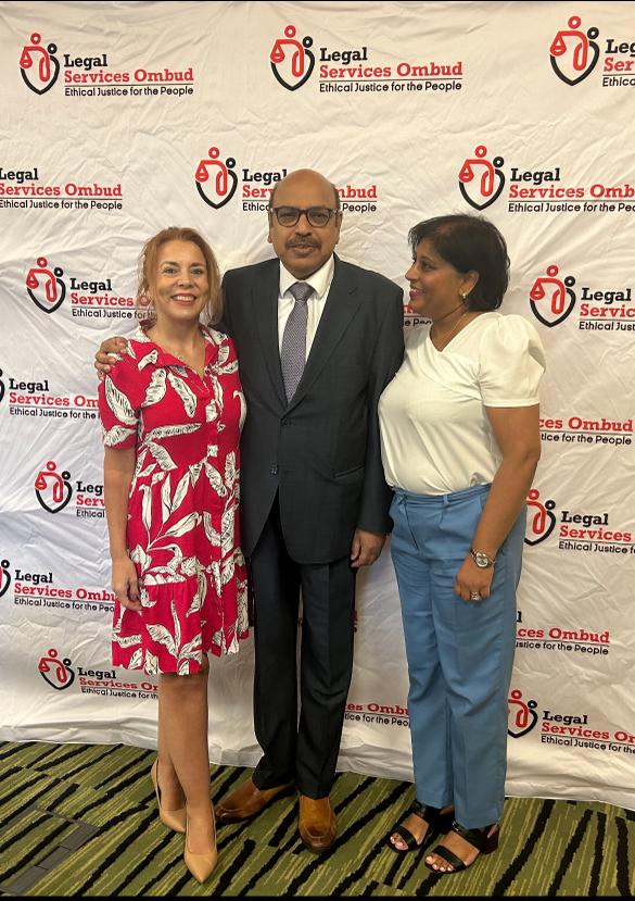 CouncilPractice's tweet photo. Left to Right: Ms Janine Myburgh, Chairperson of the LPC  with Judge Siraj Desai, the Legal Services Ombud, and Meerushini Govender, Chairperson of LPC Western Cape at a Public Engagement session held earlier today by the Office of the Legal Ombud in the Western Cape.

#LPC https://t.co/G3c32CzGhi