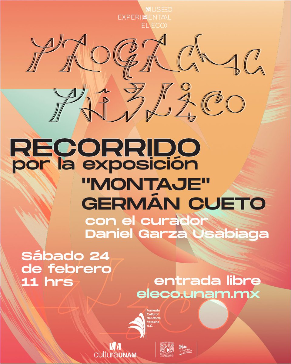 museo_el_eco's tweet photo. ¡Te esperamos el día de mañana!
Daniel Garza-Usabiaga dará un recorrido por la exposición "Montaje" de Germán Cueto que actualmente se presenta en El Eco.
La cita es a las 11am.
#EntradLibre
https://t.co/Ei35IZdpIs https://t.co/VZMtR3zxJb
