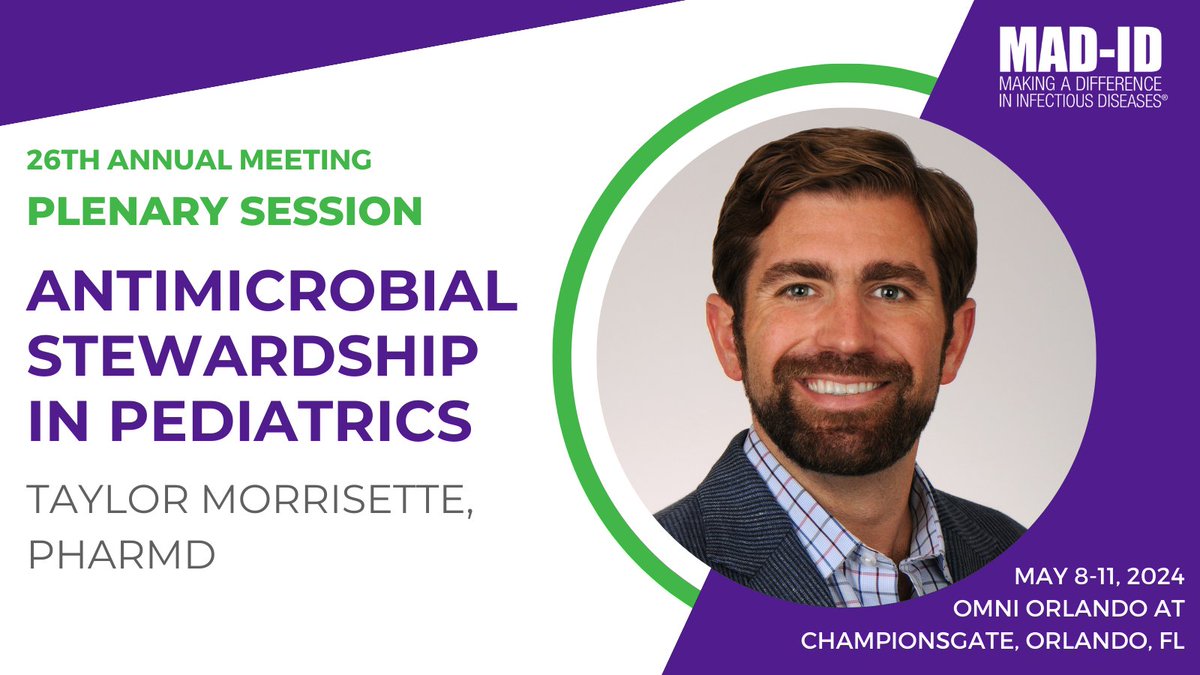 MAD-ID The Antimicrobial Stewardship Meeting®️ (@mad_id_asp) on Twitter photo Join Dr. Taylor Morrisette (<a href="/TayMorrisette/">Taymorrisette</a>) at #MADID2024 to learn about #antimicrobialstewardship in little ones👶
Check out our exciting agenda and register! mad-id.org/agenda 🤩
Early bird registration ends April 7th!⏰📅 Join Dr. Taylor Morrisette (<a href="/TayMorrisette/">Taymorrisette</a>) at #MADID2024 to learn about #antimicrobialstewardship in little ones👶
Check out our exciting agenda and register! mad-id.org/agenda 🤩
Early bird registration ends April 7th!⏰📅