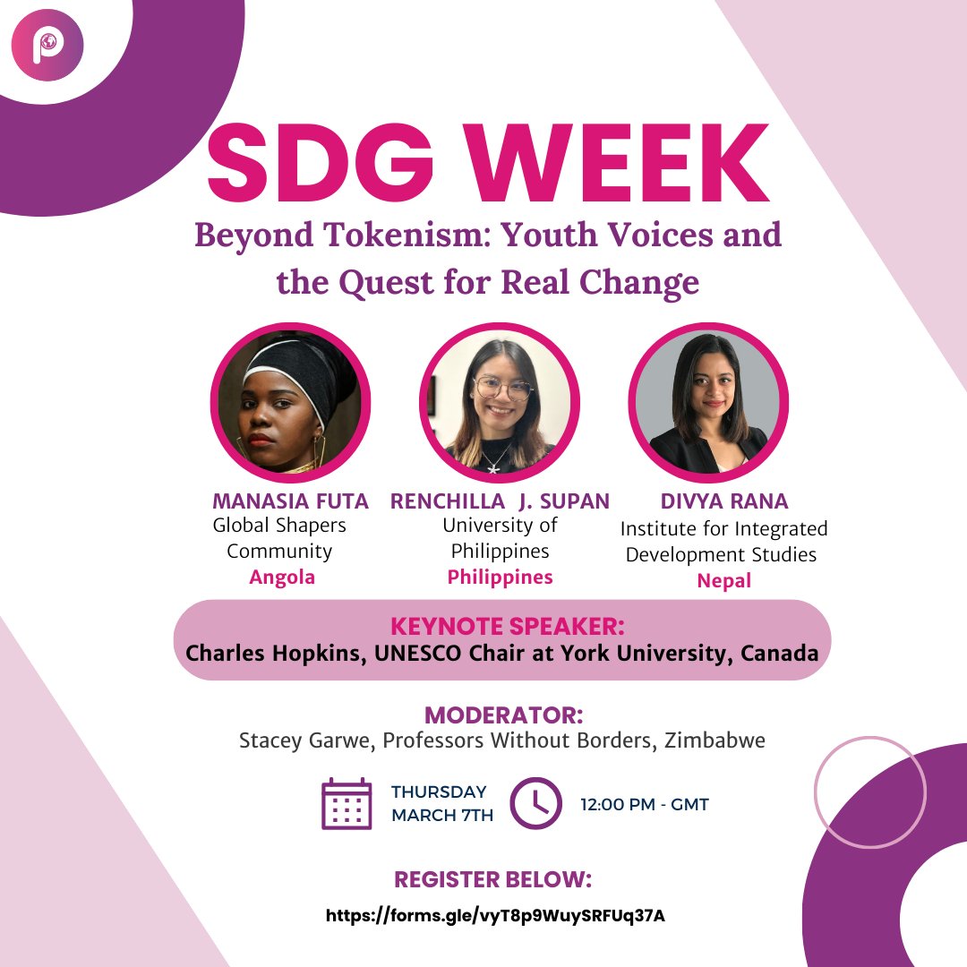 An honour for me to participate in this conversation of young leaders on 5 March 2024. @Prowibo is organizing an incredible panel on going beyond youth tokenism towards more impactful youth engagement during the #SDGWeek and #sdgweekcanada 2024.