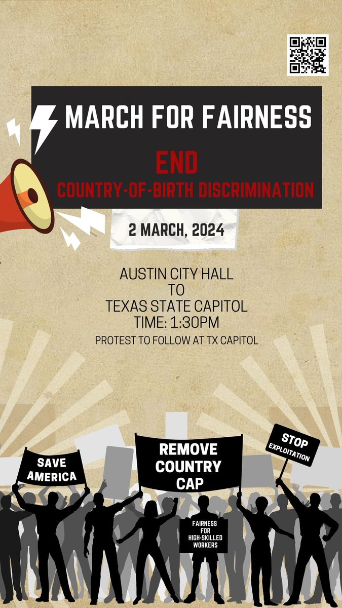 anujchristian's tweet photo. 📢 Calling all advocates for equality! 📢

🗓️ Join us on March 2nd, 2024, in Austin, Texas, for a march to advocate for equality and justice. Regardless if you are directly impacted or indirectly, your presence is vital in our mission for a fairer society.

✊ Let your voice be heard, stand up against discrimination, and march with us in solidarity! Together, we can create real change.

📍 Date: March 2nd, 2024
📍 Location: Austin, Texas

Spread the word, tag your friends, share with your networks. Know someone who'd like to get involved? Don't hesitate to reach out and invite them! Every voice counts. 

#SaveAmerica #RemoveCountryCap #StandUpForChange