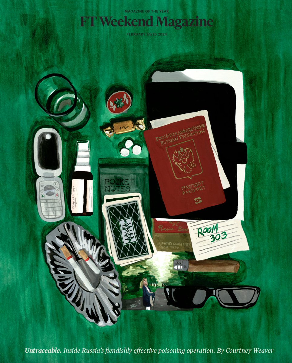 Elisa Alcalde’s illustrates for this weekend’s <a href="/FT/">Financial Times</a> Magazine. The article, ‘They are among us’: Russia’s terrifyingly effective poisoning operation’ by Courtney Weaver, looks at the evidence for the increasing use of poisons against those the Russian state deems to be its enemies.