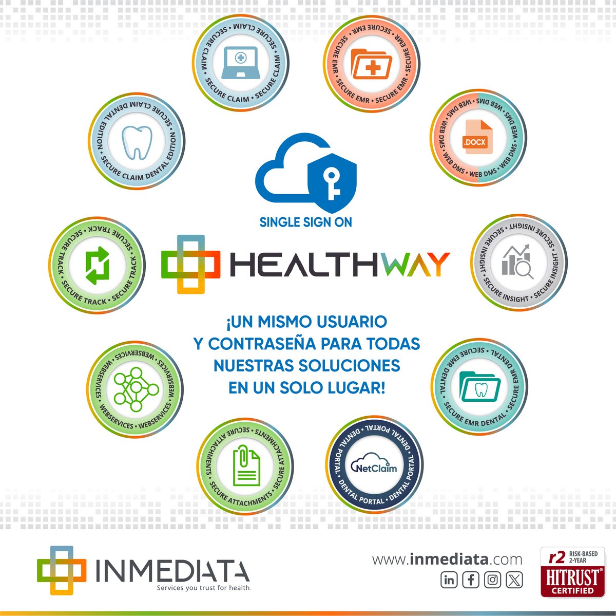 InmediataHealth's tweet photo. 📷 ¿𝐂𝐨𝐧𝐨𝐜𝐞𝐬 𝐝𝐞 𝐧𝐮𝐞𝐬𝐭𝐫𝐚 𝐧𝐮𝐞𝐯𝐚 𝐬𝐮𝐢𝐭𝐞 𝐝𝐞 𝐚𝐩𝐥𝐢𝐜𝐚𝐜𝐢𝐨𝐧𝐞𝐬?

¡Descubra como su práctica puede beneficiarse de esta nueva experiencia centralizada, con doble autenticación, garantizando seguridad y cumplimiento!.

#Healthway #SSO #Healthcare https://t.co/gQ1IFXMI5K
