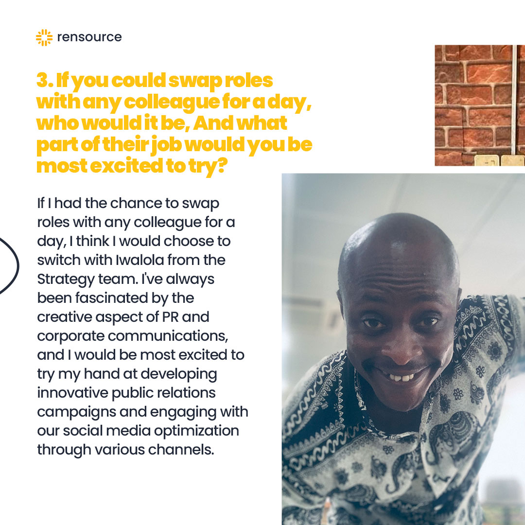 rensourceenergy's tweet photo. Employee Spotlight 

Meet @Xegun01, our ESG Manager. We featured him in our spotlight for the month of February and asked him some casual questions as well as his achievements within the company.

See his responses 😊👇

#employeespotlight #renewableenergy #RensourceEnergy https://t.co/34XjWbJDAq