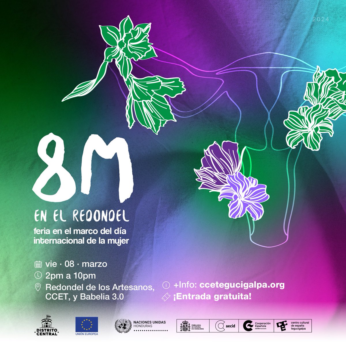 🗓️ ¡Este 8 de marzo ven a conmemorar el Día Internacional de la Mujer! ♀️
📍Lugar: Redondel de Los Artesanos
⏰ Horario: 2-10pm
#DerechosHumanos #DerechosDeLaMujer
Te invitan: @UEenHonduras @ONUHonduras
@CCETegucigalpa @AECID_Honduras @AlcaldiaDCHN