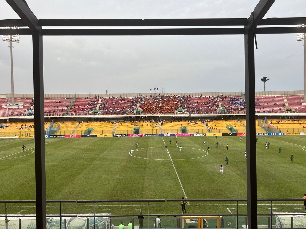 FranceandGhana's tweet photo. We're at the Accra Sport Stadium with the #BlackQueens! 🇬🇭⚽️
They play against #CooperQueens from Zambia🇿🇲 as part of the qualifiers for the #Paris2024 Olympic Games 🇫🇷 💥 https://t.co/TCsJTC1WxR