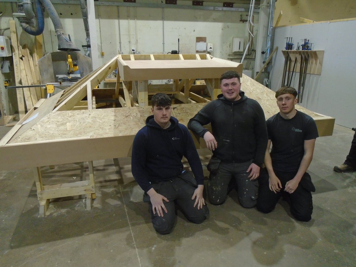 Constructionat2's tweet photo. traditional cut roofs with dormers completed by the 2nd year joinery apprentices A group well done guys https://t.co/zgGMFLwl7o