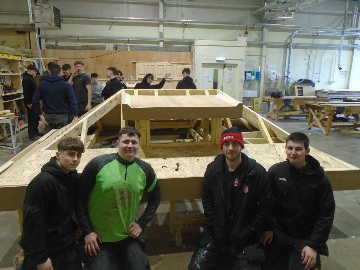 Constructionat2's tweet photo. traditional cut roofs with dormers completed by the 2nd year joinery apprentices A group well done guys https://t.co/zgGMFLwl7o