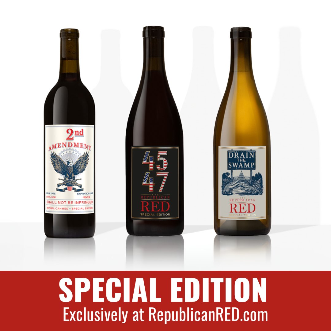 Introducing our new limited edition wine releases, representing the values that make America great.

Cheers to the land of the free and the home of the brave. Get yours now!

#draintheswamp #4547