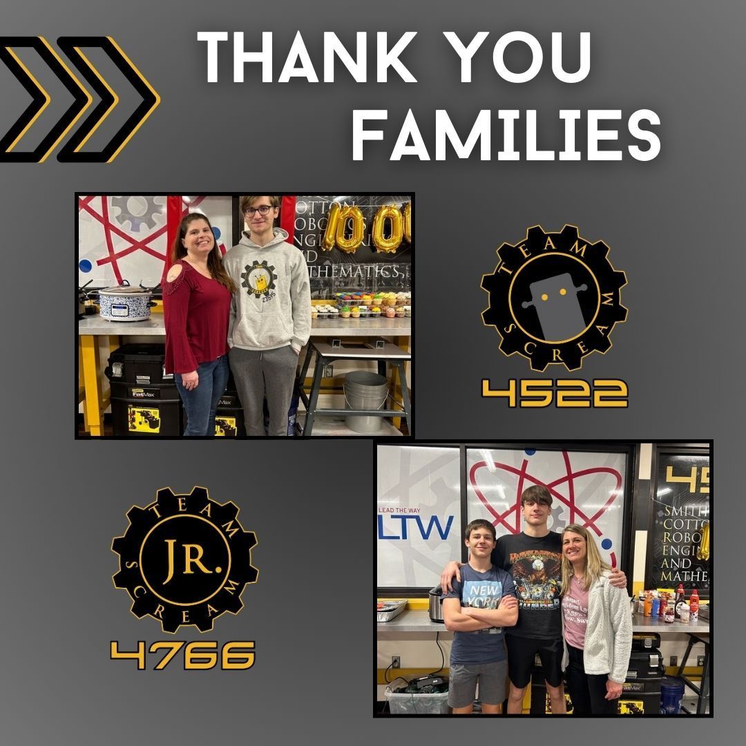 A big shoutout to our families for generously providing meals while we're hard at work in the shop! Team SCREAM is truly thankful for your unwavering support. 

#crescendo #kcstemalliance #firstinmissouri #frcteam #engineeringinspiratio #engineeringinspirationaward #omgrobots