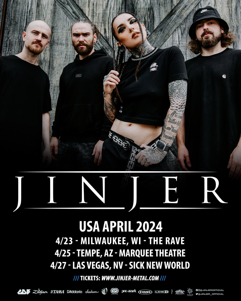 Tempe tickets are now live! Milwaukee is also selling fast … FYI: we‘re focused on the new record now- so these are our only club shows until summer. Let’s make them count 😉 Tix: jinjer-metal.com/tour #jinjer #arizona #wisconsin #nevada #yousnoozeyoulose
