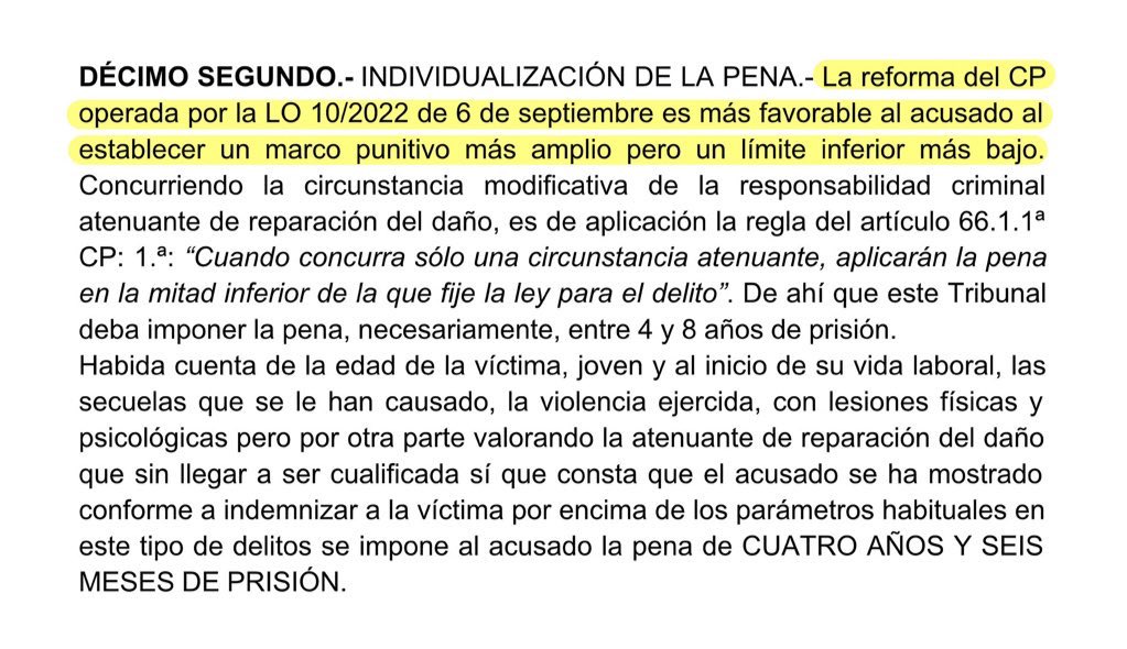 Alves y los efectos de la #LeySoloSíEsSí.

La Audiencia de Barcelona condena al futbolista a 4 años y 6 meses de prisión como autor de un delito de agresión sexual.

Con la legislación previa a la LO 10/2022, la pena mínima que hubiera recibido, hubiera sido 6 años y medio.