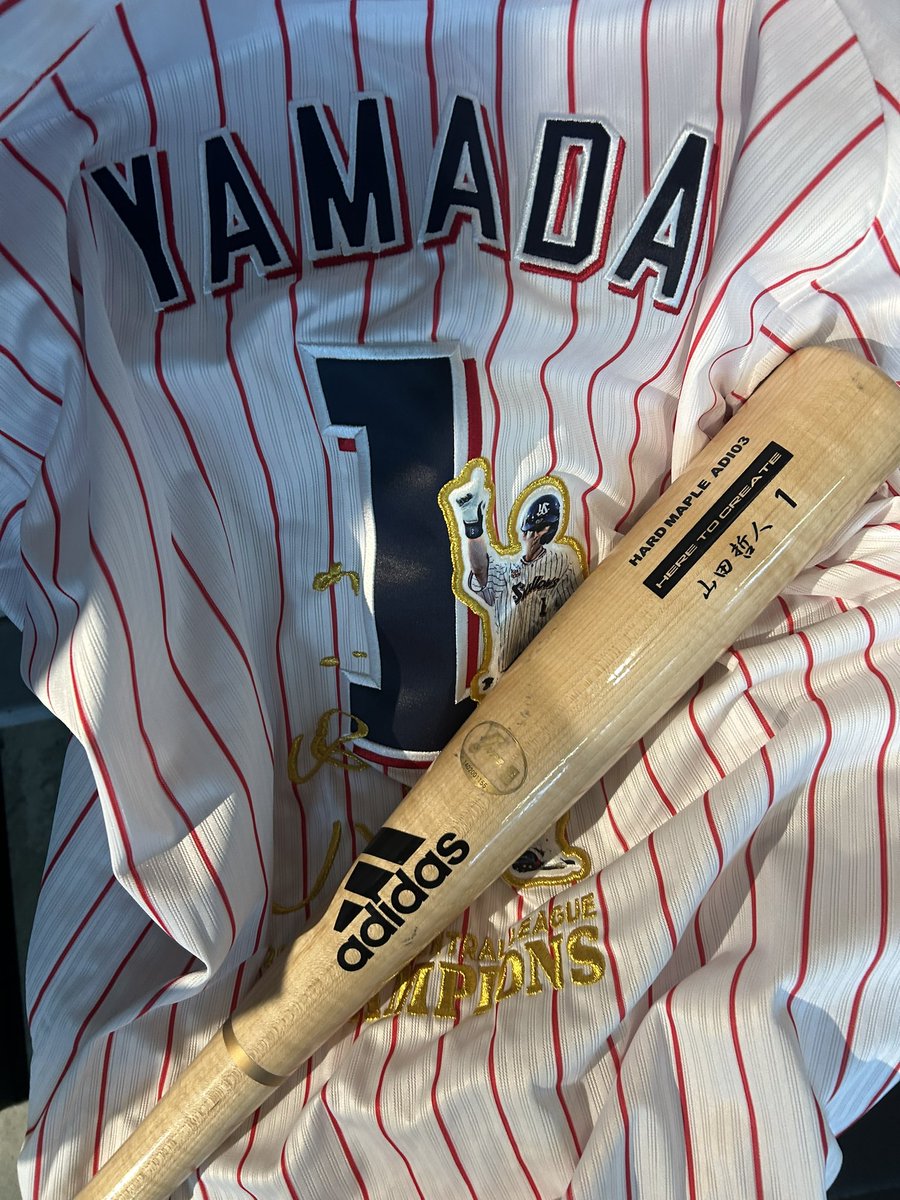 山田哲人選手　adidas HARD MAPLE サイン入りバット 山田哲人選手 adidas HARD MAPLE サイン入りバット
