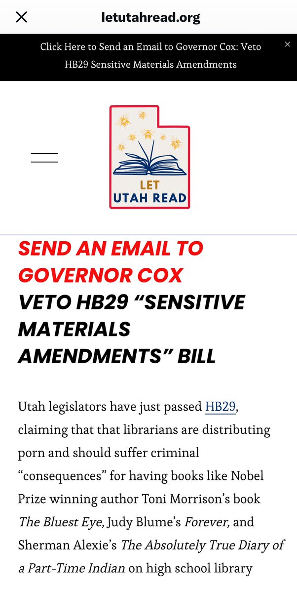 Fight book bans with a click: letutahread.org/veto