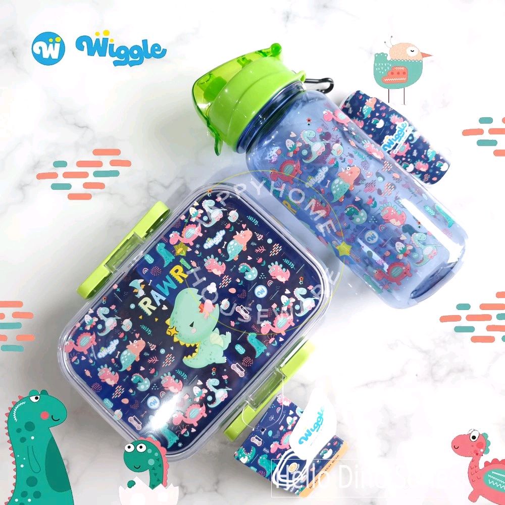 WIGGLE New Design HELLO DINO Paket Set School Kids | Tempat Bekal &amp; Botol Minum shope.ee/AUVyhxIsG9?sha…