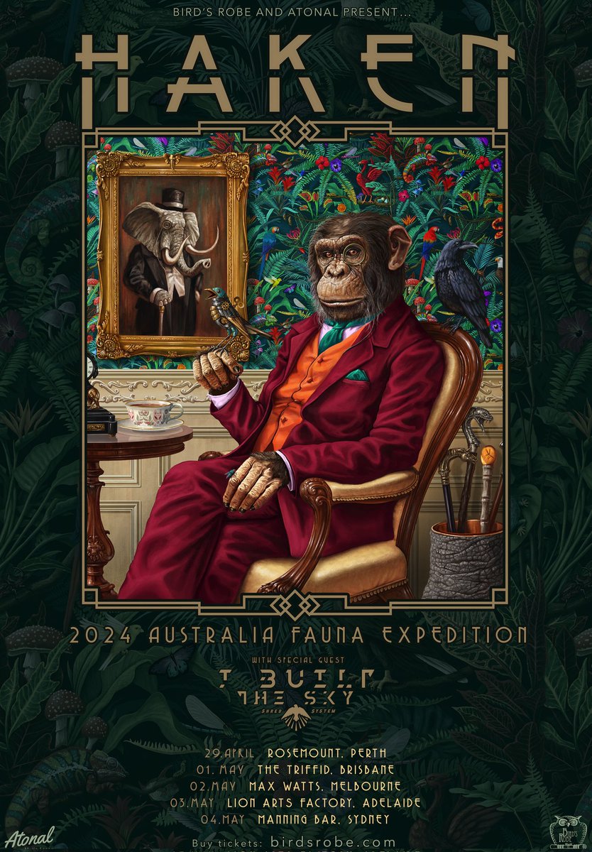 Australia! 🇦🇺 We're very excited to announce that I Built the Sky will be joining us on our Fauna Expedition in April/May. Grab your tickets at hakenmusic.com/tour or birdsrobe.com See you there! 💪🏻