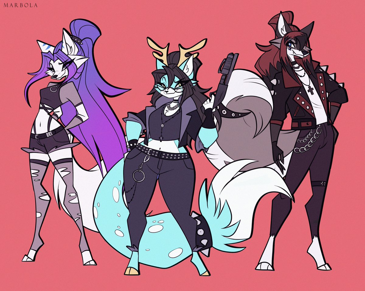 Group commission for @Nate_Dual, @RylieDeerKitty and @Azra_fox✨ #Commission #furryart