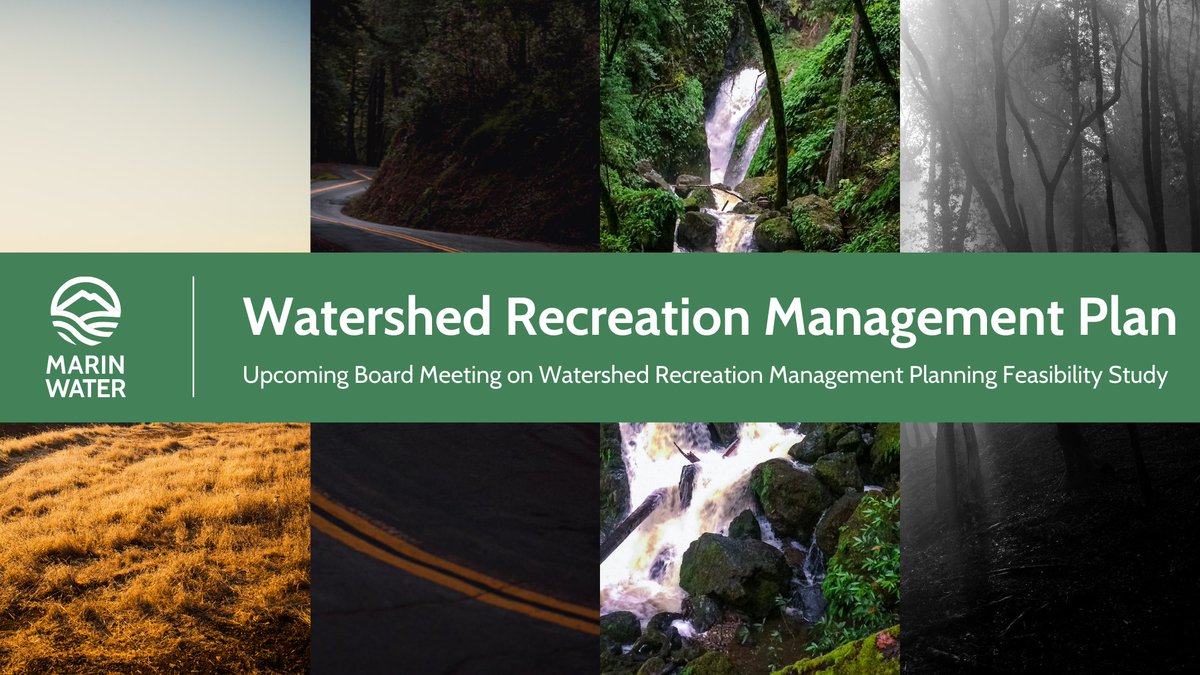 Reminder: The District’s Watershed Recreation Management Planning Feasibility Study will be discussed at the District’s Watershed Committee Meeting at 6 p.m. Feb. 29 at the San Rafael Council Chambers, 1400 Fifth Ave. Go to meeting details: marinwater-ca.municodemeetings.com/bc-wc/page/wat…