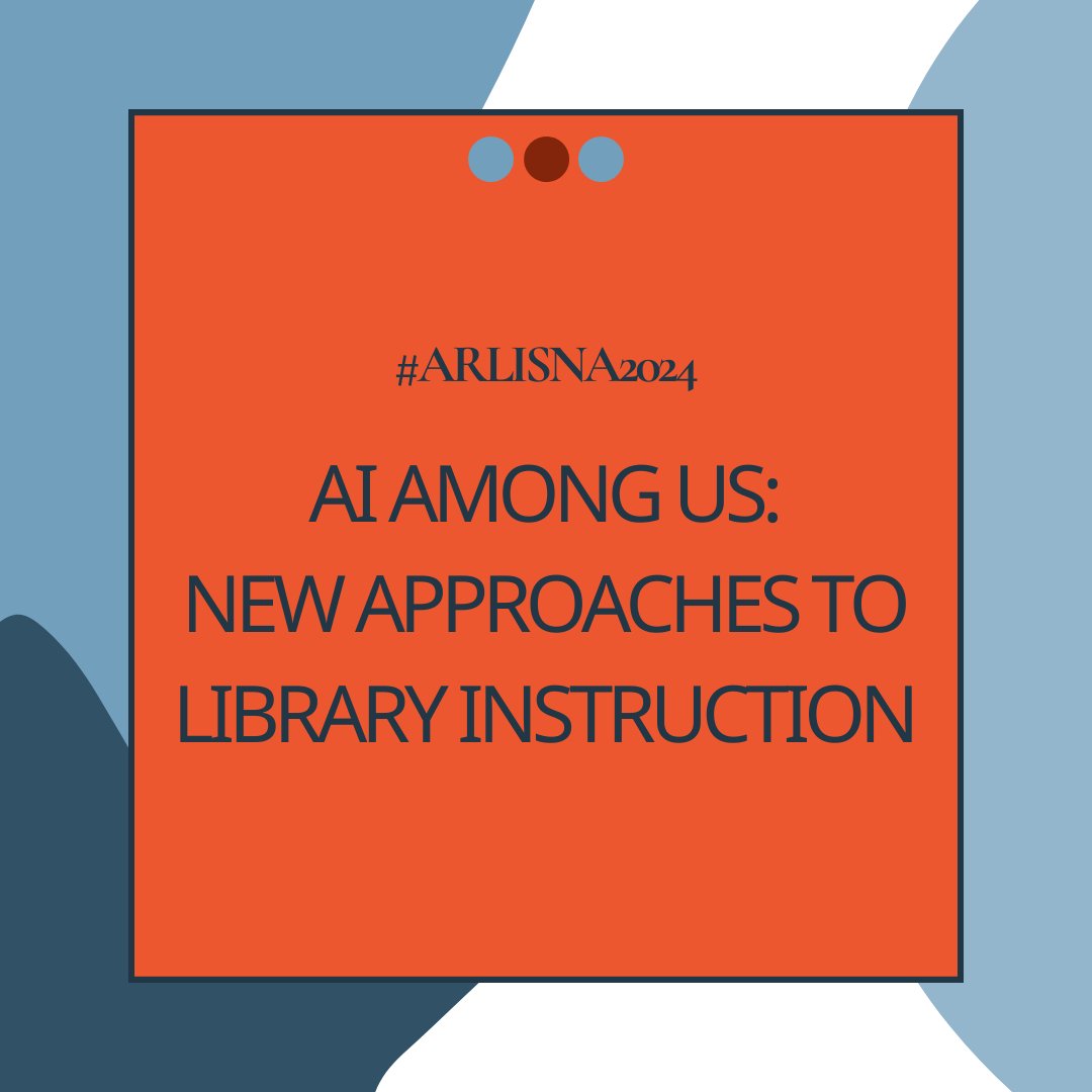 On nearly every campus, it’s impossible to ignore the AI buzz. This #arlisna2024 panel offers case studies detailing the agony and the ecstasy of integrating AI into library pedagogy. Register by March 1 for the conference early bird rate: linktr.ee/arlisna