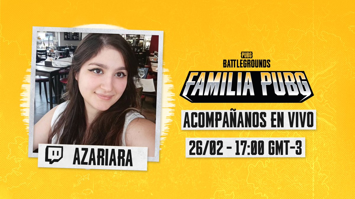 pubg_latam's tweet image. ¡La Chicken Dinner está servida! @AzariaraTV está lista para dominar los campos de batalla de FAMILIA PUBG 🎯

El directo tendrá lugar el próximo lunes (26) a partir de las 17:00 GMT-3 en nuestro canal oficial de Twitch: twitch.tv/pubglatam🪂