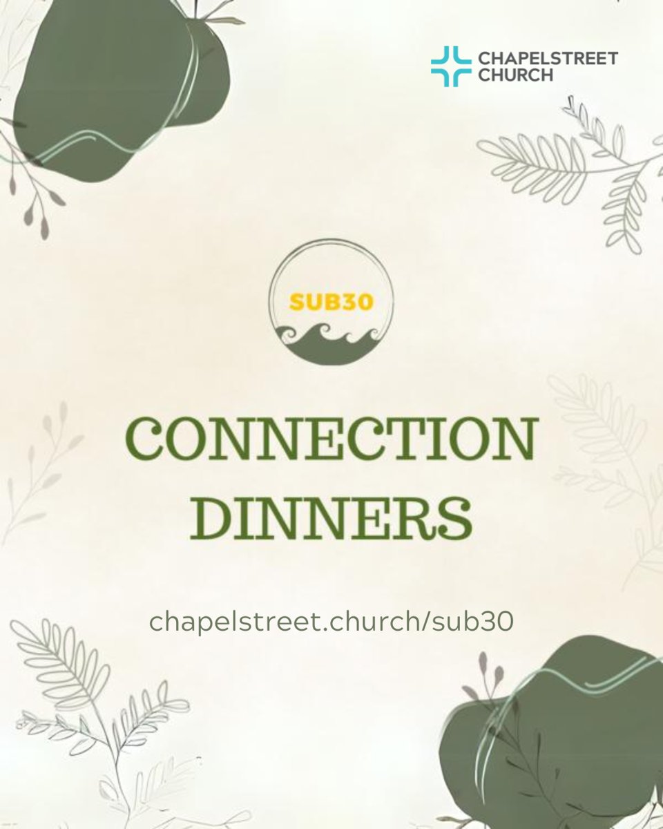 Young adults, come have dinner with your SUB30 pals and Chapelstreet Church staff!

Fill out this form to pick a date: zurl.co/oKYO 

See you soon!

#ChapelstreetChurch #ForWhereYouAre #YoungAdultsMinistry