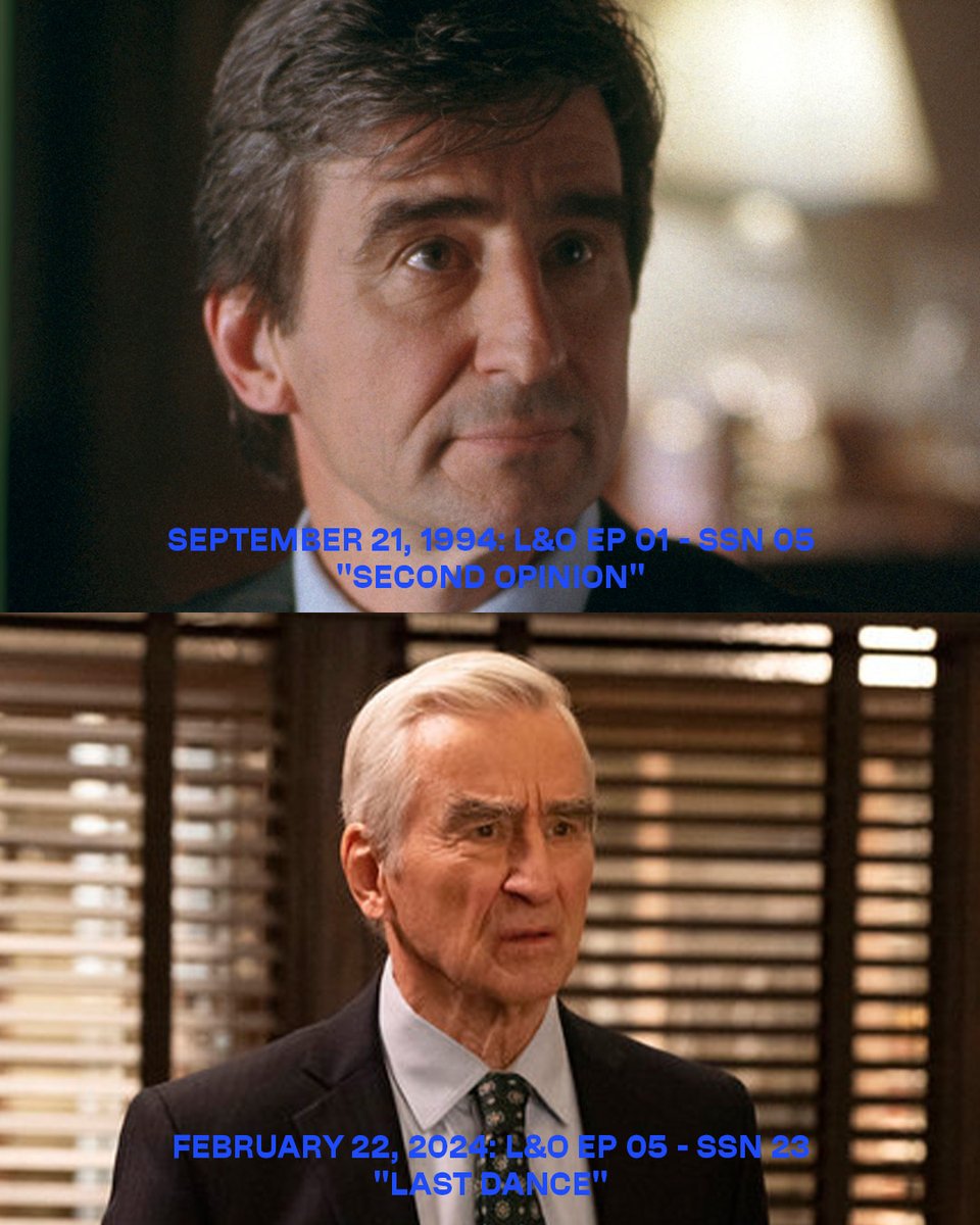 WolfEnt's tweet photo. First vs. Last Episode: The legend Jack McCoy #LawAndOrder https://t.co/rdt8b7gkX9