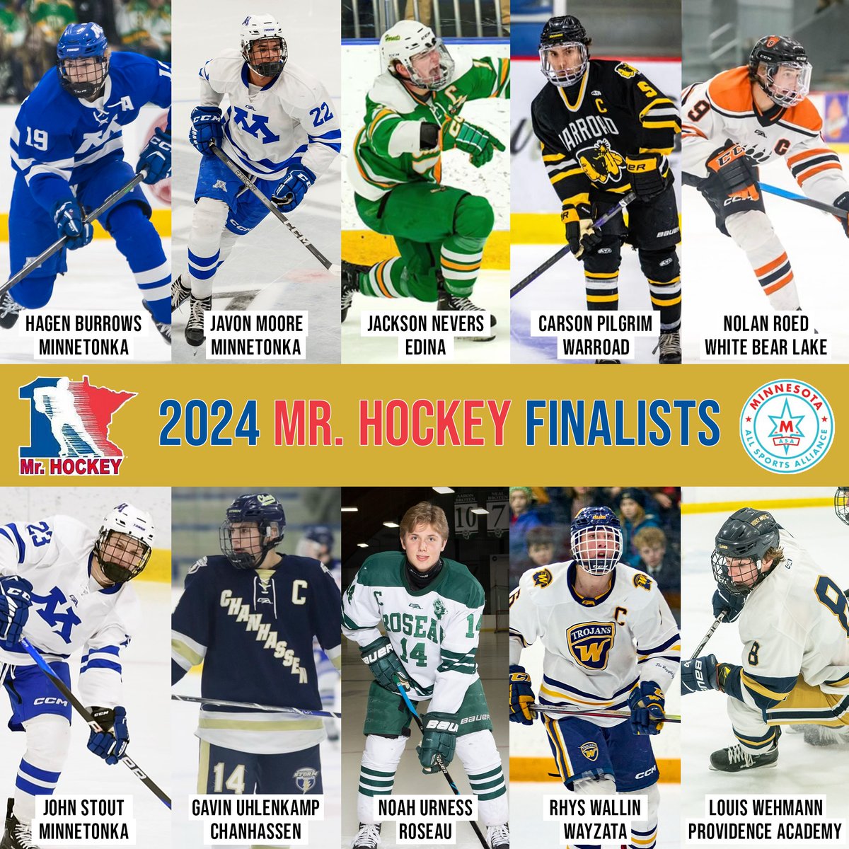 The finalists are in for the 2024 Mr. Hockey Award! 🙌

Who will be crowned the winner?? 

Full details » bit.ly/4bJSr9P